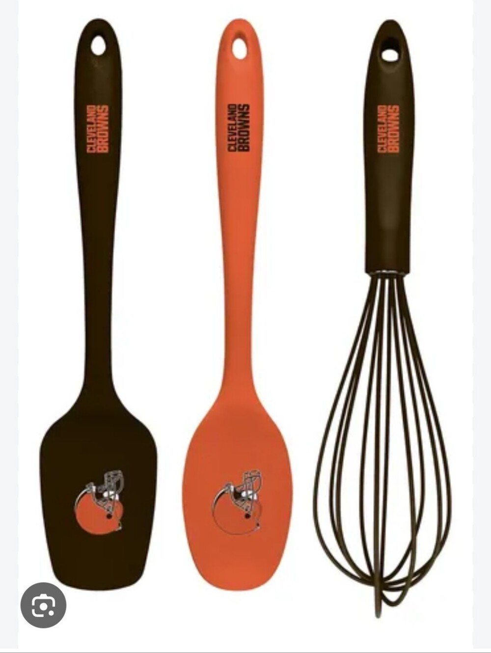 Silicone Kitchen Utensil Set - Brown & Orange
